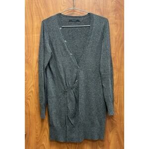 Sita Murt Anthro Sweater Lambswool Silk Blend Cardigan Gray Size 10 (UK44) EUC